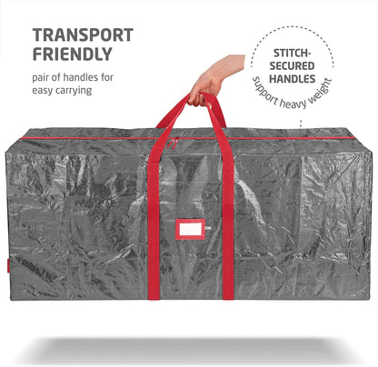Zober Christmas Tree Storage Bag - Waterproof & Durable for 7.5 Ft Artificial Trees - Gray with Label Card Slot