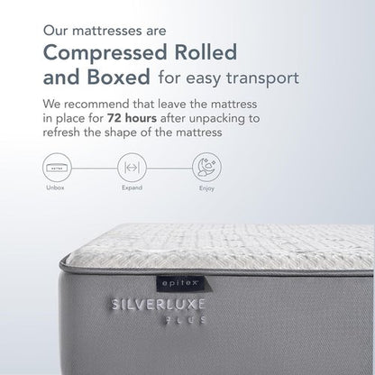 EPITEX Silverluxe Plus Twin Mattress - 10 Inch Gel Memory Foam with Pocket Springs | Medium Firm, Gray