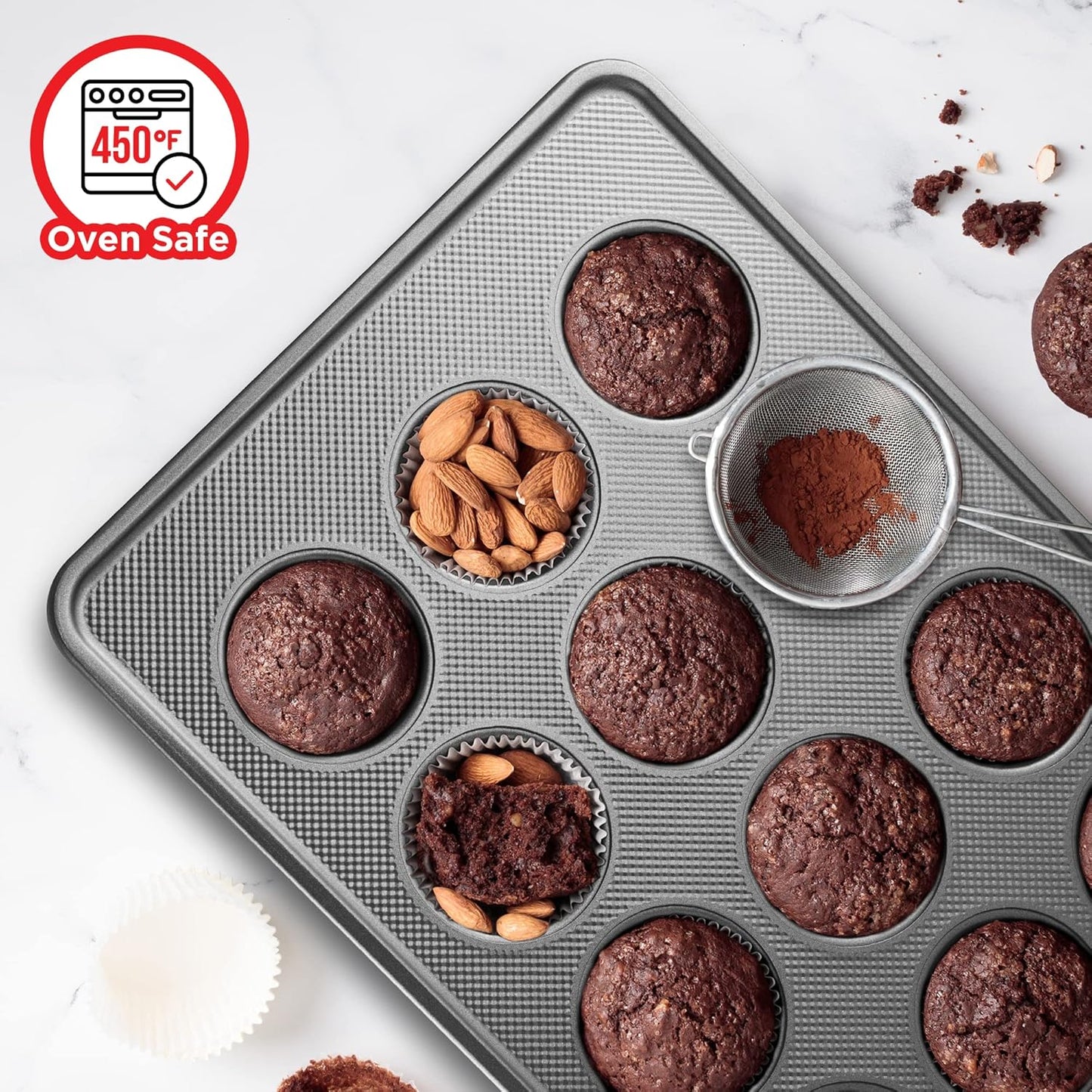 Non-Stick Bakeware Set by [Brand Name] - 8 Piece Professional Baking Pan Set | Muffin, Loaf & More - Black