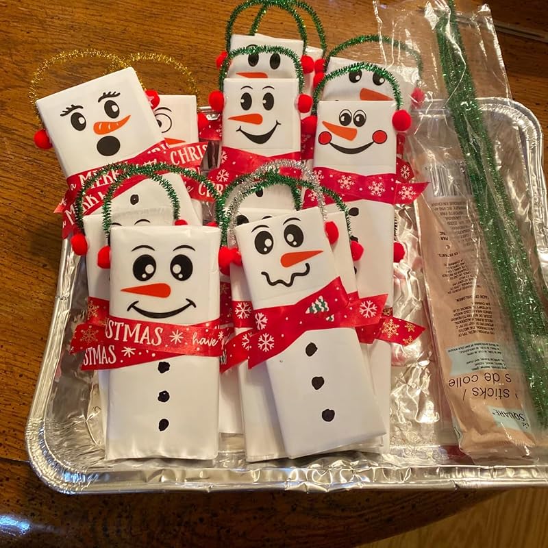 47-Pack Snowman Face Stickers for Crafts and Holiday Decor
