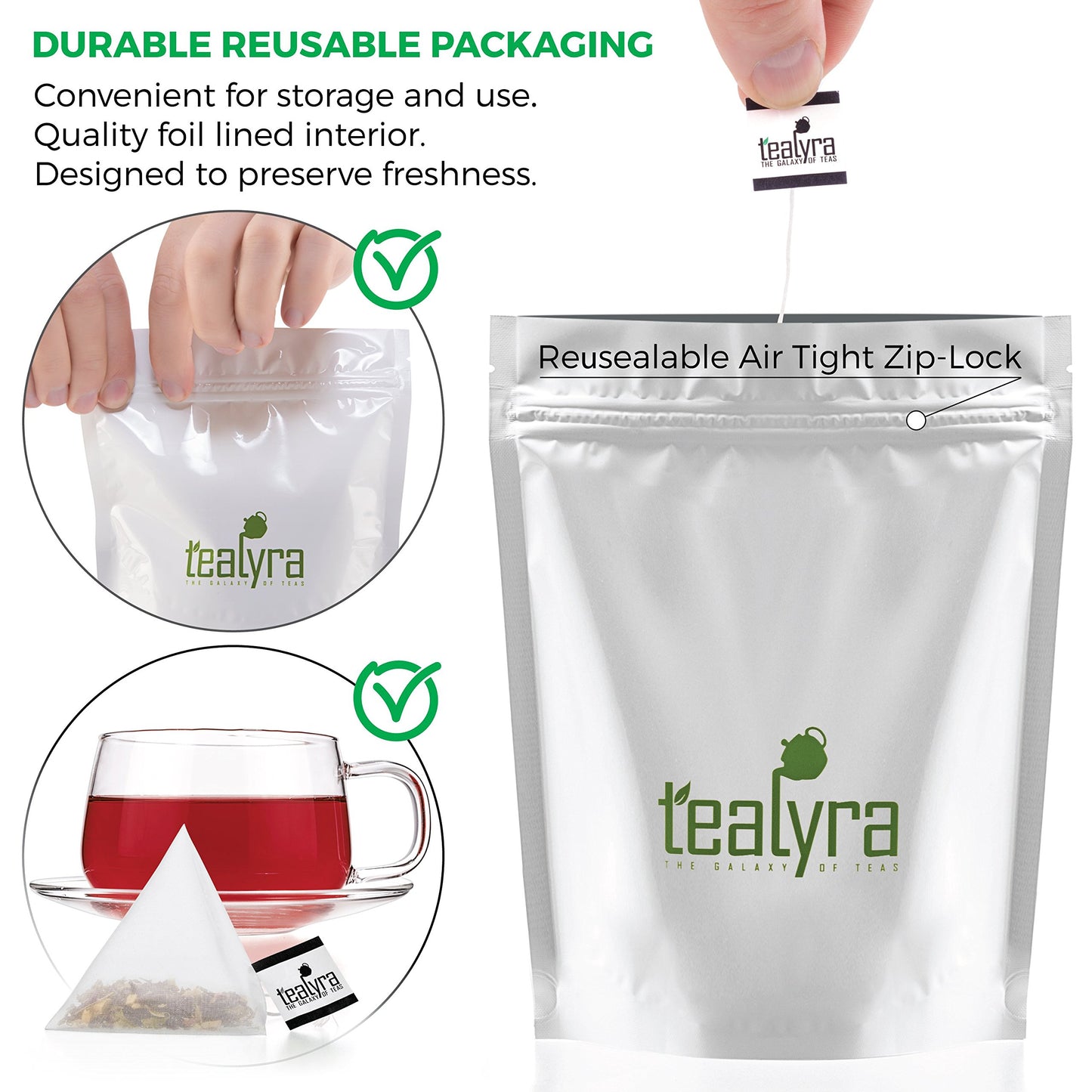 Tealyra - Flat Belly Detox - 25 Bags - Fennel - Peppermint - Hibiscus - Wellness Herbal Loose Leaf Tea - Cleanse Tea - Caffeine Free - Pyramids Style Sachets…