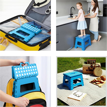 Utopia Home Folding Step Stool - 9-Inch Anti-Slip Collapsible Design - Supports Up to 300 lbs - Blue