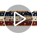 Stars & Stripes 4th of July Patriotic Table Runner 13x120 Inches - Red, Beige, Blue
