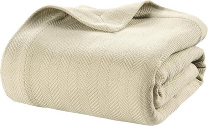 **LANE LINEN King Size Blanket - 100% Cotton, Soft & Cozy - Premium All-Season Luxury in Tan**