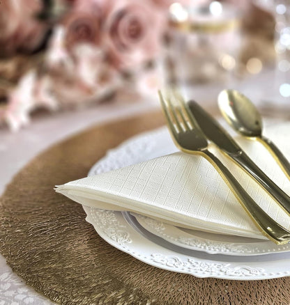 OCCASIONS Premium 3-Ply Wedding Party Dinner Napkins - 240 Piece Pack | Square Fold Design