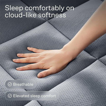 Skiennix Ultra Soft California King Mattress Topper - Bamboo Viscose Pillow Top for Full Body Support | Naturally Cooling, Gray