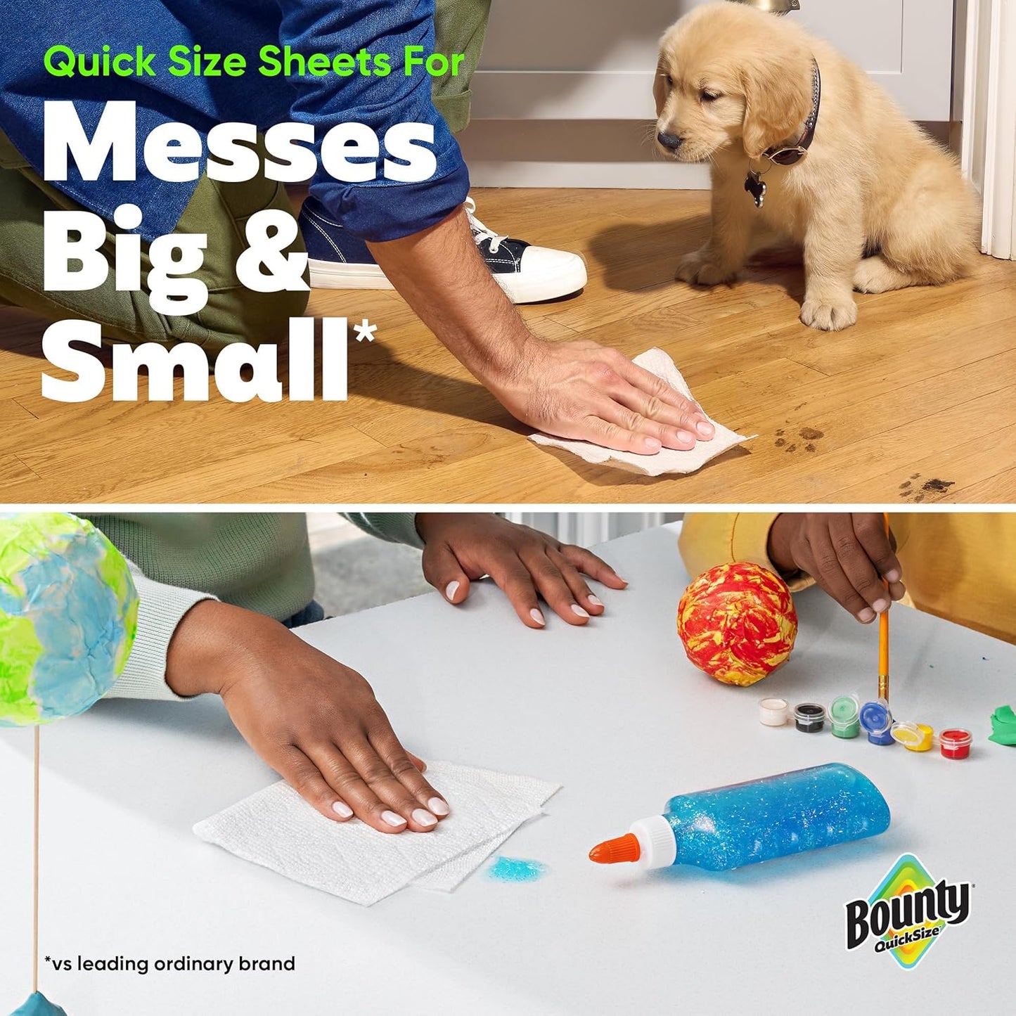 Bounty Paper Towels - Quick Size White Family Triple Rolls | Equivalent to 6 Regular Rolls