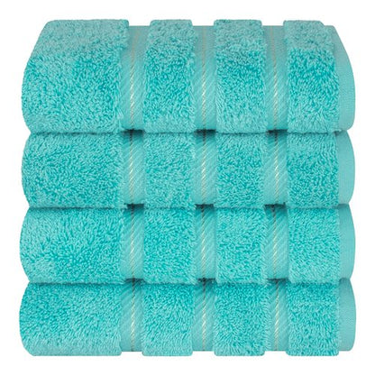 American Soft Linen Luxury Hand Towels for Bathroom, 600 GSM Heawy Weight 16x28 Size 100% Cotton Turkish 4 Piece Hand Face Towel Set, Turquoise Blue Hand Towels