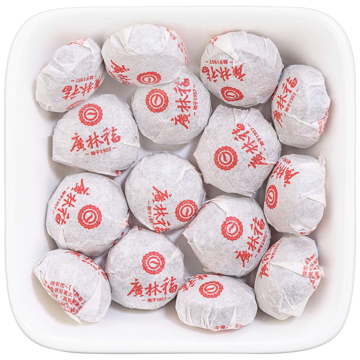 Tealyra - Pu Erh Menghai - Ripe Tuo Cha Mini Cakes - Puerh Tea - Individually Wrapped - 8-ounce (37-39pcs)