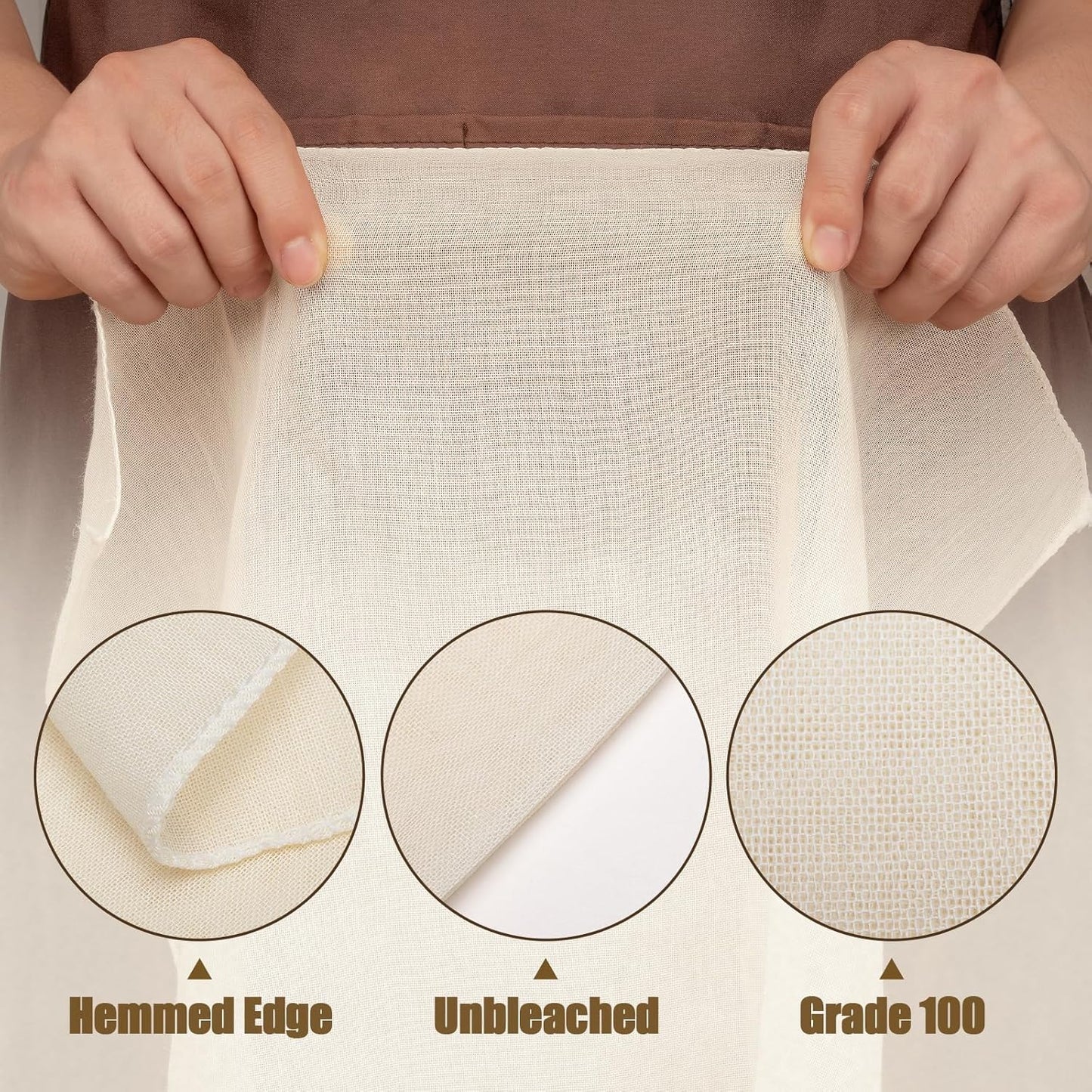 Skiennix Cheese Cloths - 6PCS Reusable Unbleached Cotton Strainers | 20x20 Inch for Cooking & Cheese Making