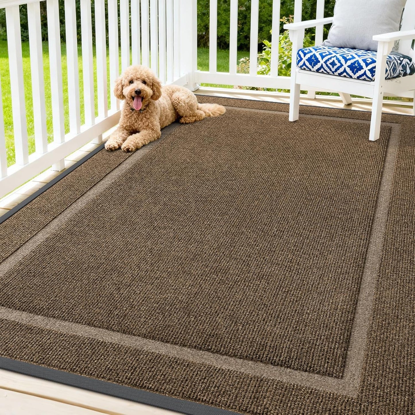 OLANLY Waterproof Front Door Mat - All-Season, Fade Resistant, Easy Clean | 71x47, Brown