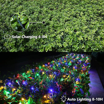 2Pack 4ft x 6ft Solar Net Lights Christmas String Lights, Multicolor