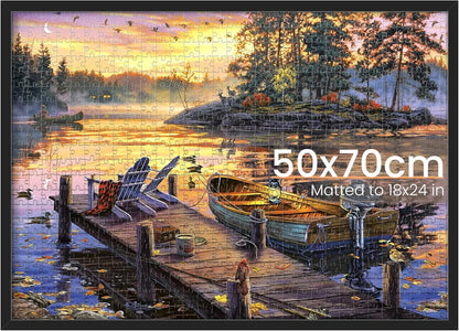 Upsimples Puzzle Frame - Display 18x24" or 50x70cm Puzzles | Black, 1 Pack for 1000 Pieces