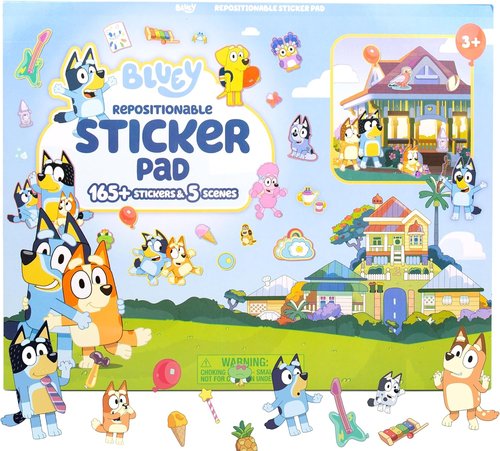 Bluey Jumbo Sticker Pad - Over 165 Repositionable Stickers & 5 Play Scenes | Fun for Kids Ages 3+