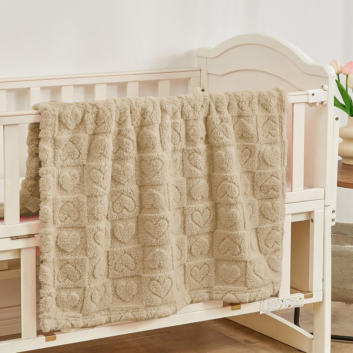 Yurhap Fleece Baby Blanket - Ultra Soft Heart Checkered Design | Cozy 30"x40" Gift for Boys & Girls
