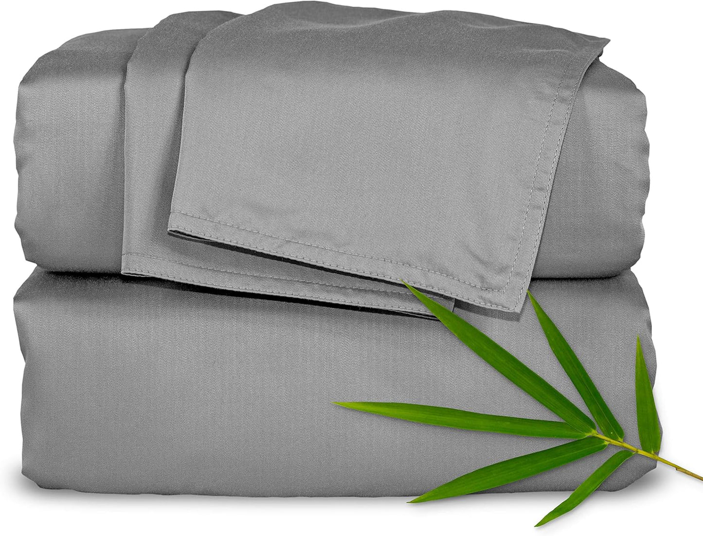 Pure Bamboo Queen Sheets - Luxuriously Soft & Cooling 100% Organic Viscose Bed Set | Stone Grey, 2-Year Quality Promise