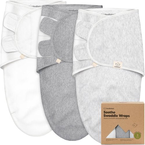 3-Pack Organic Baby Swaddle Sleep Sacks - Swaddles for Newborns, Infant 0-3 Months, Baby Girls, Boys, Soft & Snug Newborn Sleep Sack, Nursery Swaddling Blankets (Cloud, XS)
