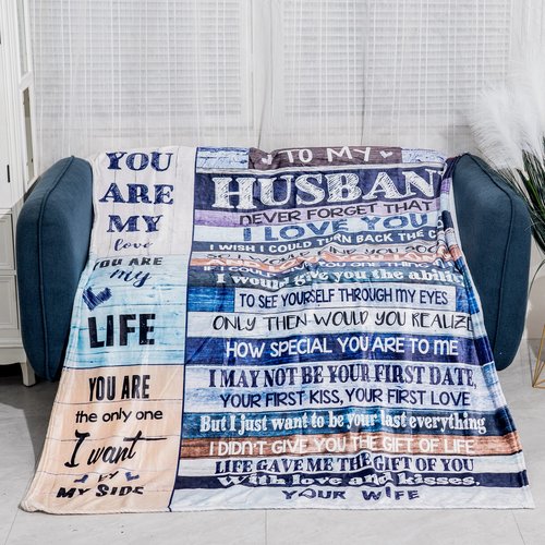 Anniversary Father's Day Birthday Gifts for Husband from Wife, You are My Life Wedding Valentine's Blankets Gifts to My Husband, Fleece Blankets Soft Bedding Sofa