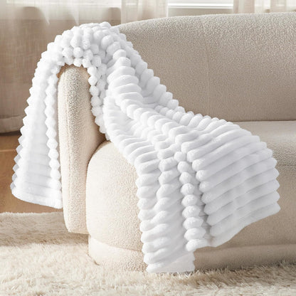 Bedsure GentleSoft Throw Blanket - Cozy Bright White Couch Blanket, Perfect for Women & Girls, 50x60 Inches
