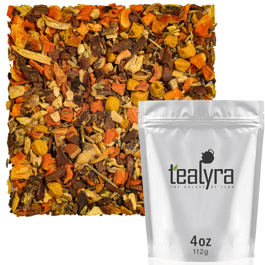 Tealyra - Golden Turmeric Toddy - Detox - Ginger - Cinnamon - Lavender - Dandelion - Unique Wellness Herbal Loose Tea - No Caffeine - All Natural - 112g (4-ounce)