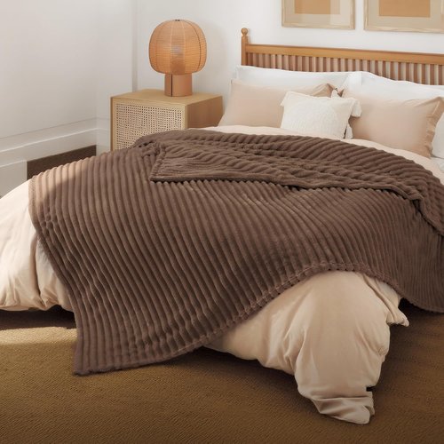 Bedsure GentleSoft Fleece Blanket - Cozy Brown Throw for Couch, Perfect for Women & Girls, 108x90 Inches