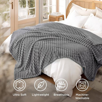 Bedsure GentleSoft Frost Gray California King Size Blanket for Couch - Cozy Soft Blankets for Women, Cute Small Fleece Throws for Girls, 102x96 Inches