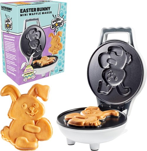 Easter Bunny Mini Waffle Maker - Create Fun Animal-Shaped Waffles & Pancakes | 4-Inch Waffler Iron for Kids & Adults