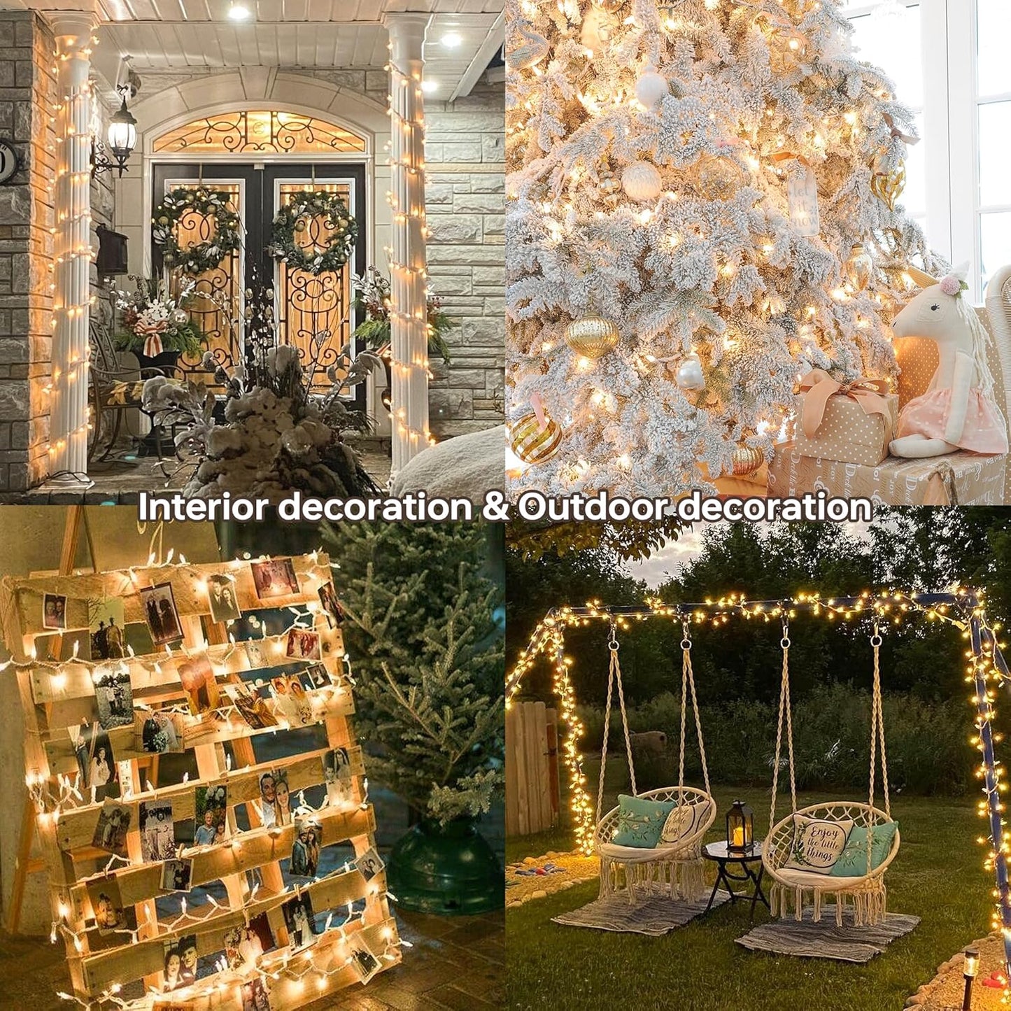 Regine Switzerland 100 Count Clear Christmas Lights - 23 Feet Connectable Indoor/Outdoor Mini String Lights | Warm White