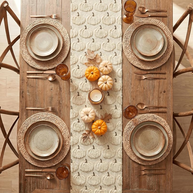 Beige Faux Fur Table Runner 13x72 Inch - Artoid Mode Variation Beige+13" x 72"