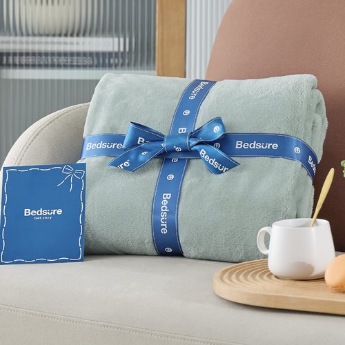 Bedsure GentleSoft Fleece Throw XL Blanket Sage Green - 300GSM Soft Lightweight Plush Cozy Blankets for Bed, Sofa, Couch, Travel, Camping, 50x70 inches