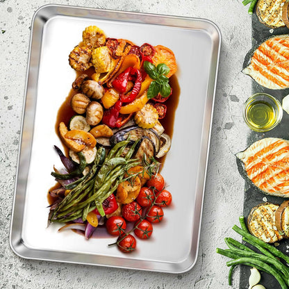TeamFar Baking Sheet - Large Stainless Steel Cookie Tray Pan | 17.6’’ x 13’’ x 1’’, Non-Toxic & Dishwasher Safe