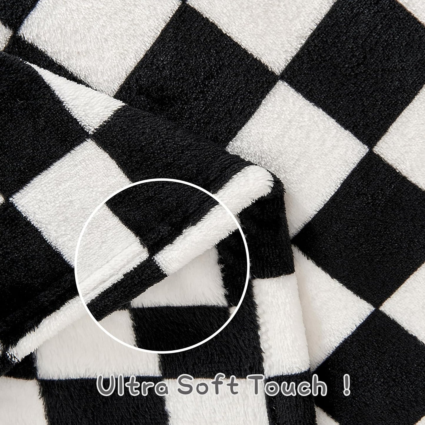 Yurhap Checkered Baby Blanket - Ultra Soft Fleece for Boys & Girls | Cozy 30''x40'' Crib & Stroller Blanket in Black