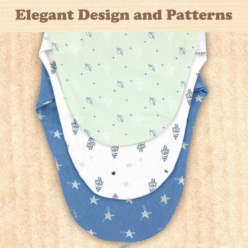 Bublo Baby Swaddles for Newborn Boys – 3-Pack Infant Swaddles 0-3 Months – Adjustable Newborn Swaddle Sleep Sack – Soft Organic Cotton Baby Wrap for Safe & Cozy Sleep