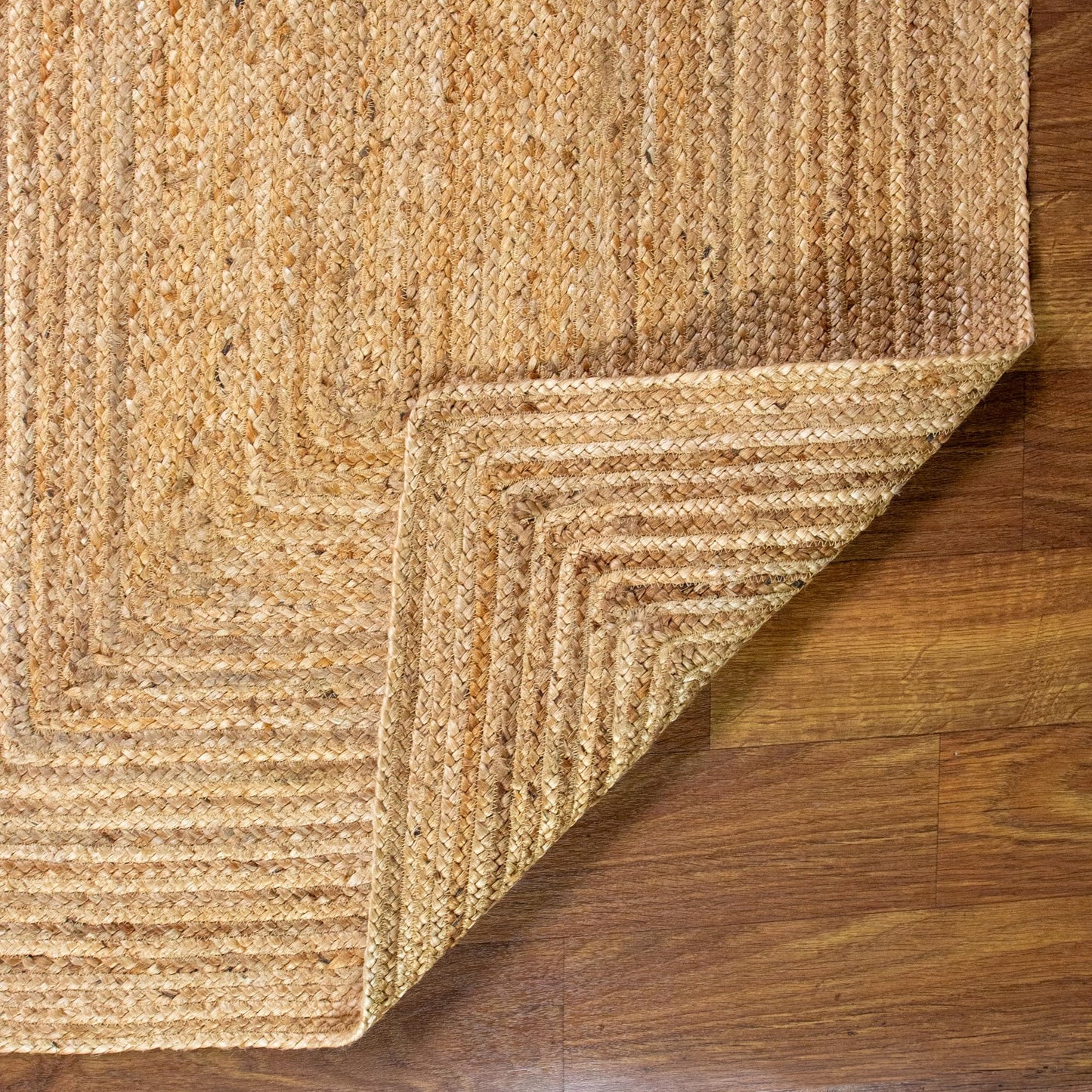 Super Area Rugs Farmhouse Jute Braided Rug - Reversible Natural Fiber- Eco Friendly Rug for Living Room - Kitchen - Entryway Hand Woven, Natural, Rectangle 3' X 5'