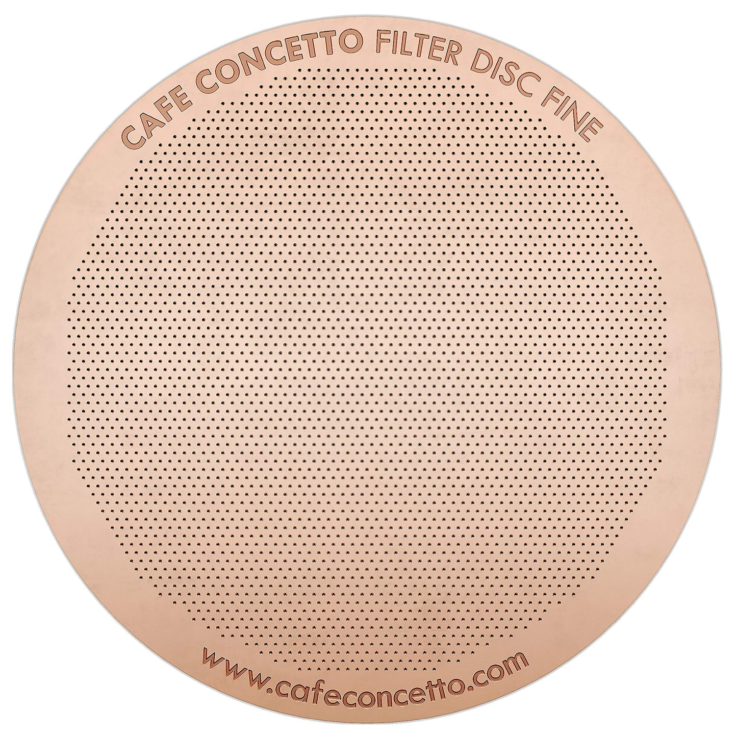 CAFE CONCETTO Filter for use in AeroPress Go/AeroPress Coffee Makers - Disc Fine - Reusable - Premium Coated Stainless Steel (Rose Gold, Metal) - Brew Tips Included