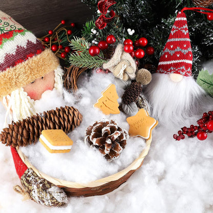 Ruisita Christmas Fake Snow Decor - Fluffy Cotton Blanket for Holiday Crafts & Decorations (2 Pack)