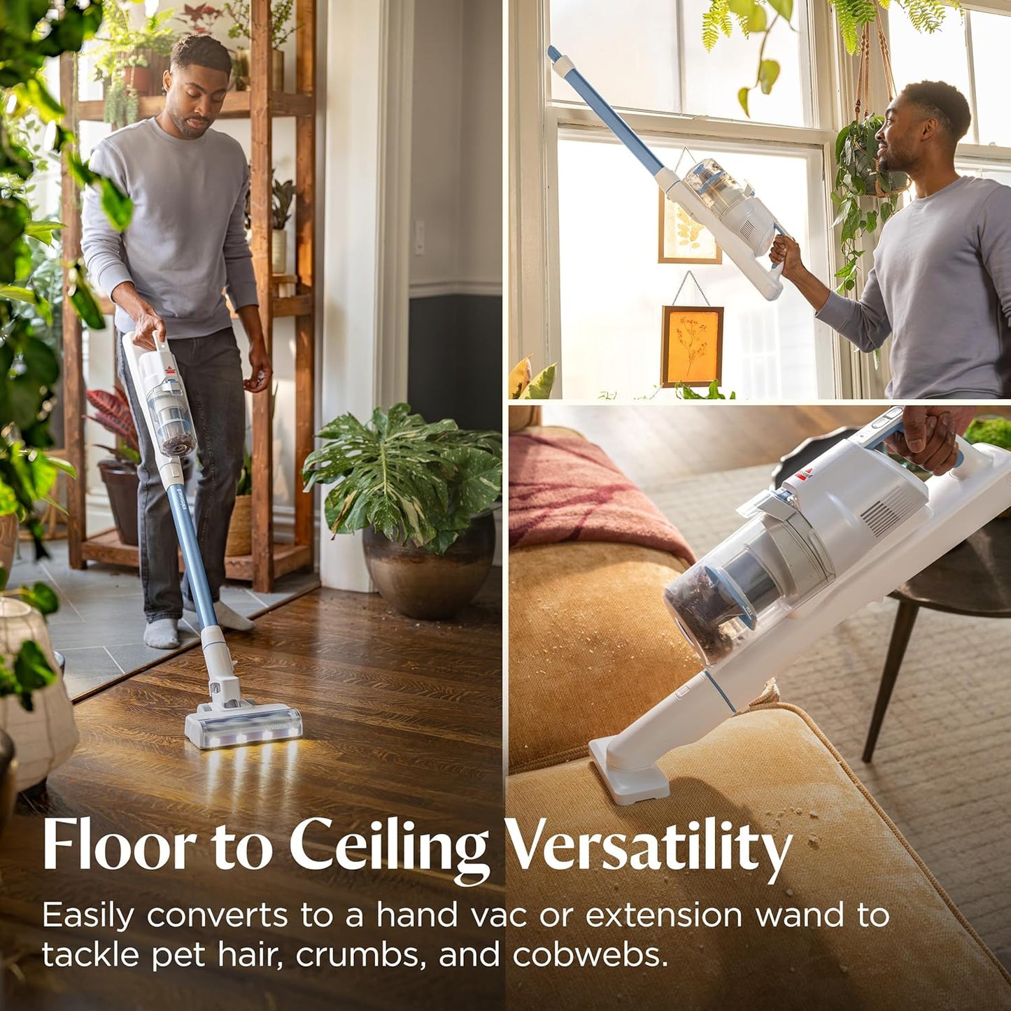 Bissell PowerClean Cordless Vacuum - 200W Self-Standing Design with Tangle-Free Brush Roll & Bright Headlights