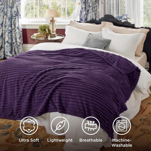Bedsure GentleSoft Fleece Blanket - Super Soft Cozy Purple King Blanket, 108x90 Inches