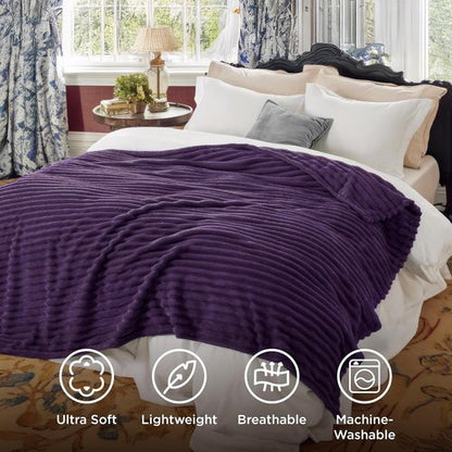 Bedsure GentleSoft Fleece Blanket - Super Soft Cozy Purple King Blanket, 108x90 Inches