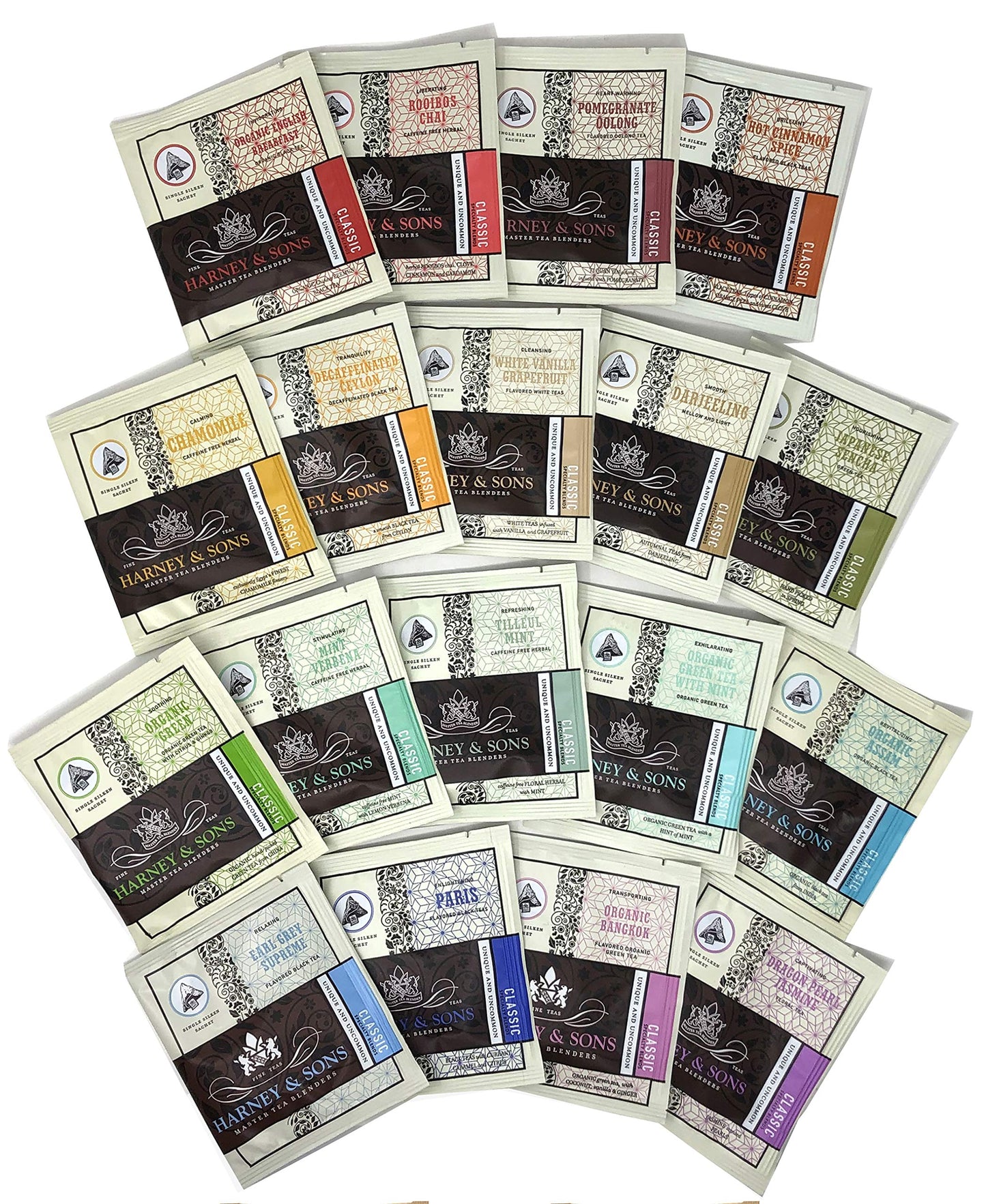 Harney & Sons Tea Gift Box Assorted Classic Tea Sachet Sampler 18 Count - Great for Birthday, Hostess and Co-worker Gifts