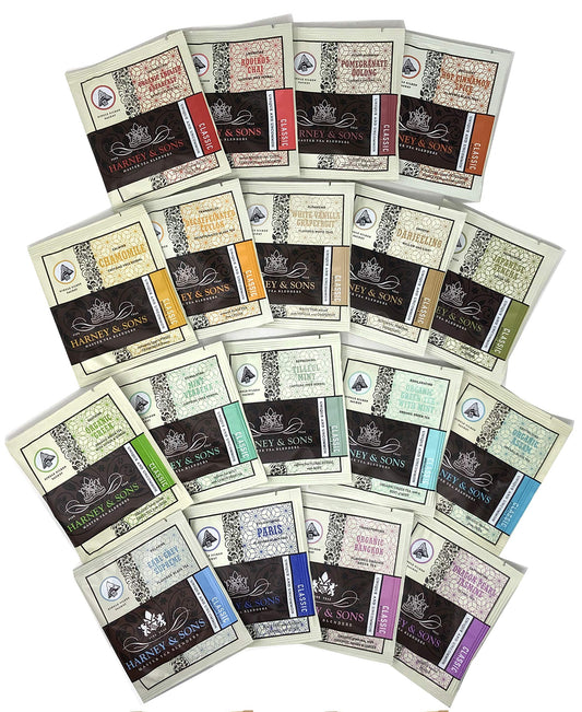 Harney & Sons Tea Gift Box Assorted Classic Tea Sachet Sampler 18 Count - Great for Birthday, Hostess and Co-worker Gifts