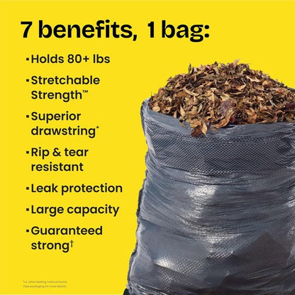Glad 30 Gallon Trash Bags - Heavy Duty Unscented Garbage Bags with Drawstring | 50 Count