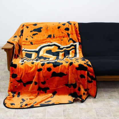 College Covers Everything Comfy Oklahoma State Cowboys Soft and Warm Huge Raschel Throw Blanket, 86" x 63"