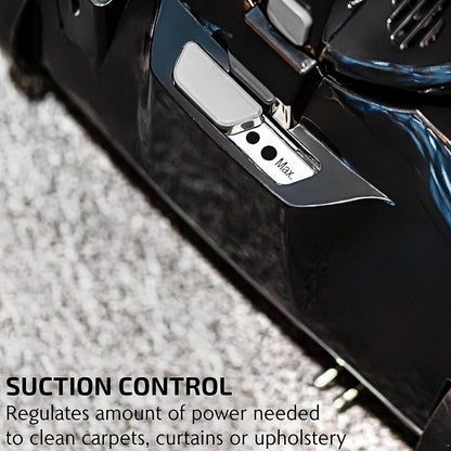 OVENTE Bagless Canister Vacuum Cleaner - Powerful 1400W Suction, 3L Dust Cup, Lightweight Design | Black