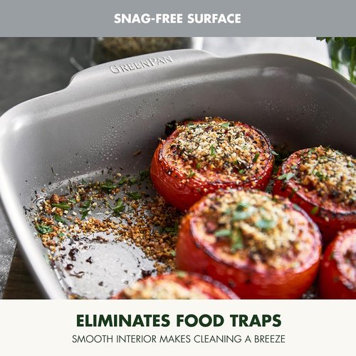 GreenPan Premiere 8" Square Cake Baking Pan - Healthy Ceramic Nonstick, Warp-Free, PFAS-Free, Gray