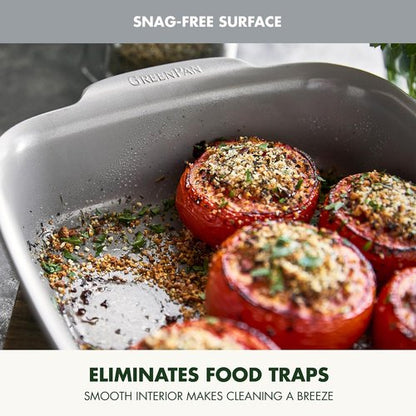 GreenPan Premiere 8" Square Cake Baking Pan - Healthy Ceramic Nonstick, Warp-Free, PFAS-Free, Gray