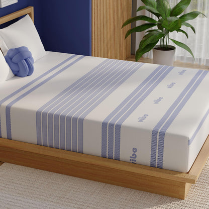 Vibe Gel Memory Foam Mattress, Fiberglass Free 10-Inch CertiPUR-US Certified Bed-in-a-Box, Queen, White
