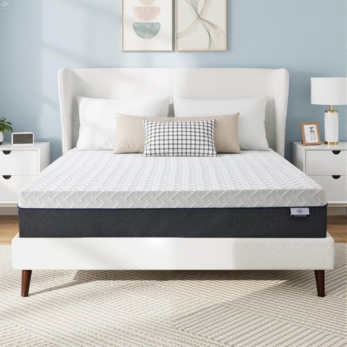Gelsea 12 Inch Queen Size Mattress, Gel-Infused Green Tea Memory Foam Mattress for Back Pain Relief & Cool Sleep, Medium Plush Feel, Fiberglass Free & CertiPUR-US Certified, Mattress in a Box