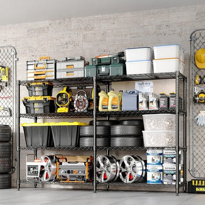 Garvee 70.8" W Metal Shelving Unit - 4-Tier Heavy Duty Wire Storage Rack for Kitchen & Bedroom
