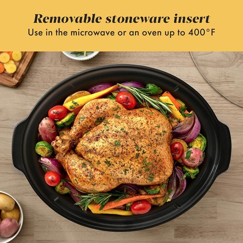 Crock-Pot 7 Quart Oval Manual Slow Cooker - Stainless Steel Cookware for Large Families & Entertaining